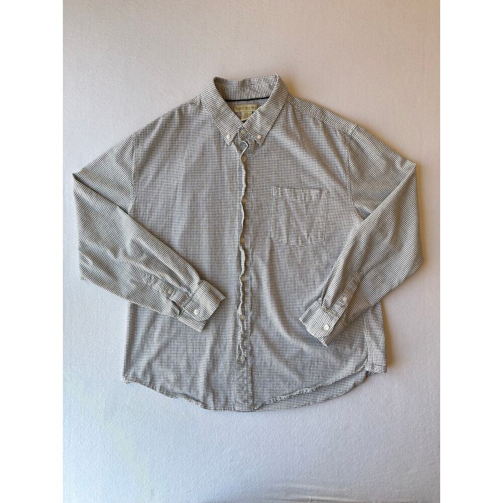 Elliot Mulryan Button Down Shirt Men’s Size XL Gingham White Black Stretch